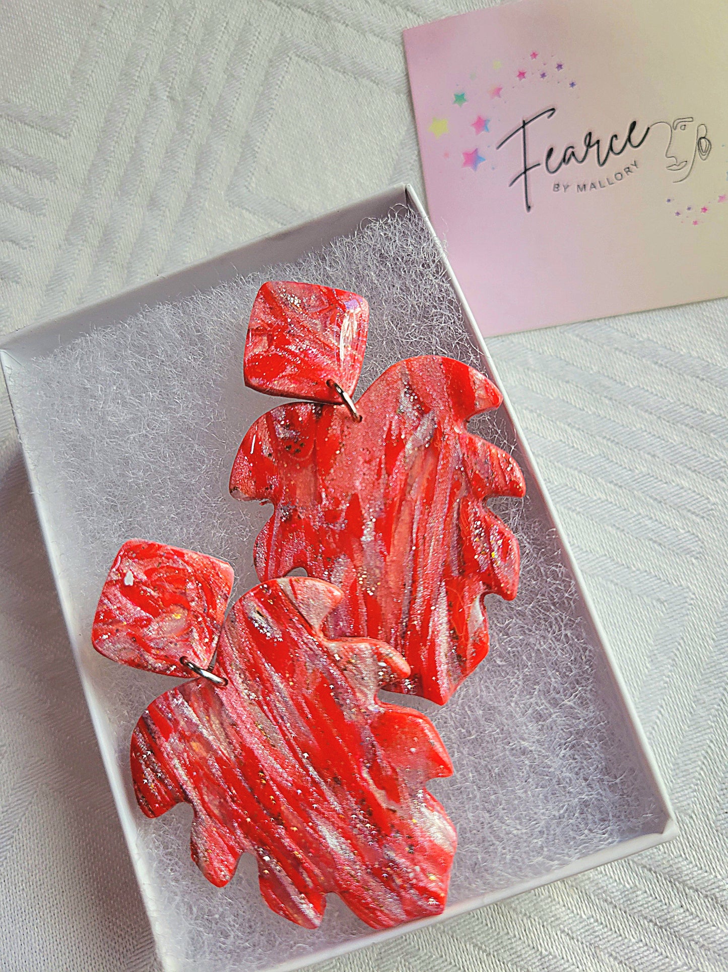 Red Leaf Earrings
