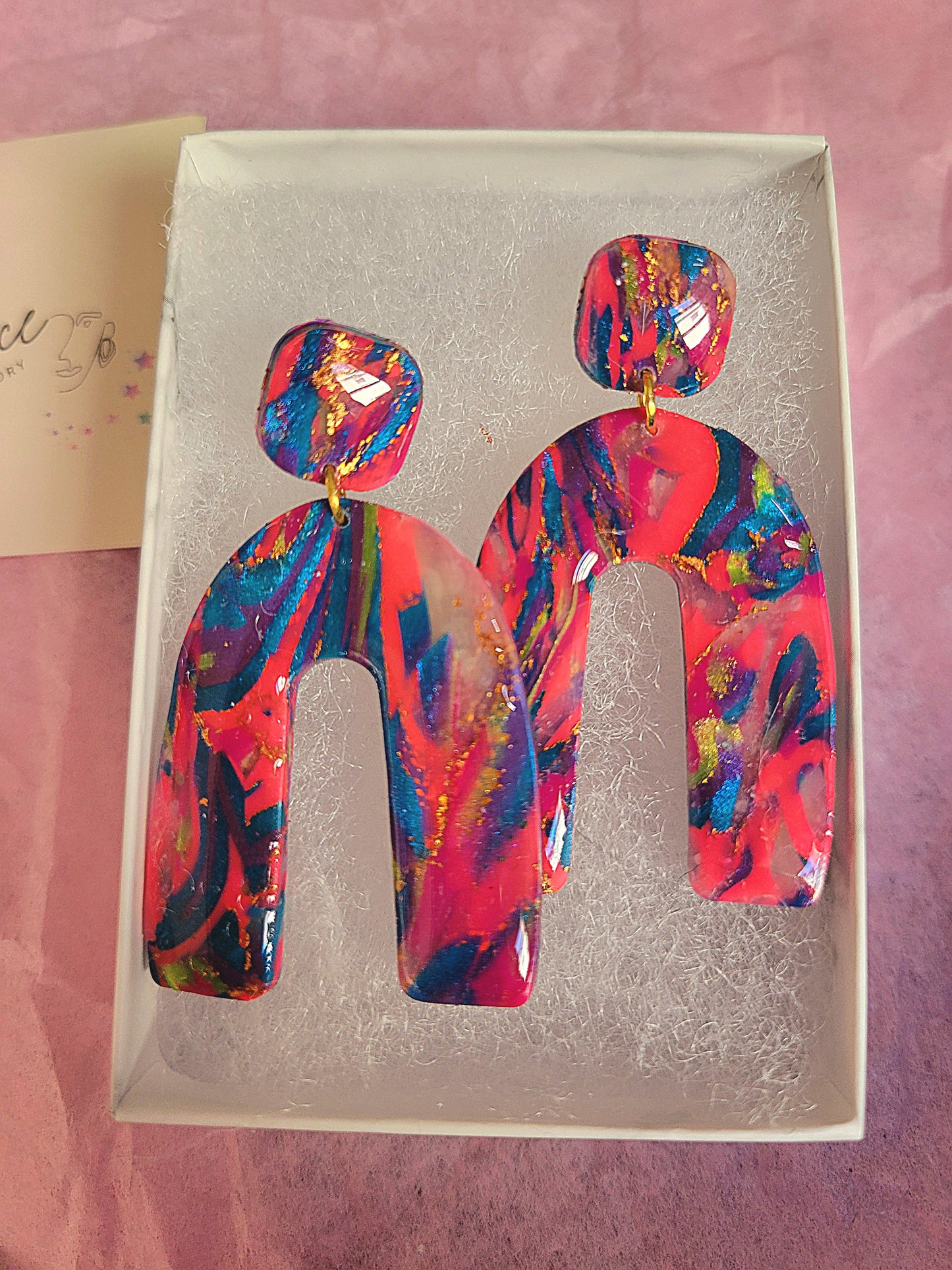Pink Electric Earrings
