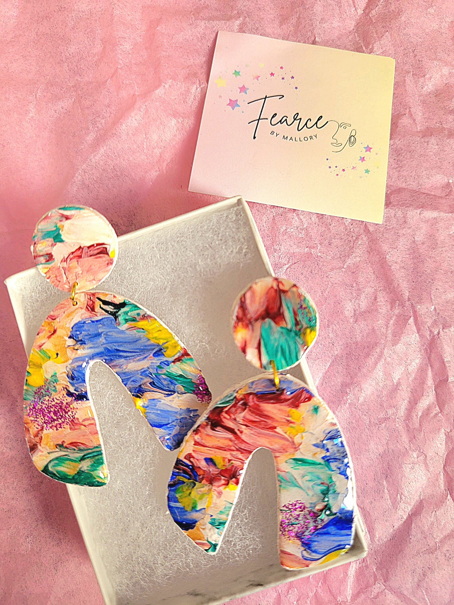 Handpainted Flower Earrings