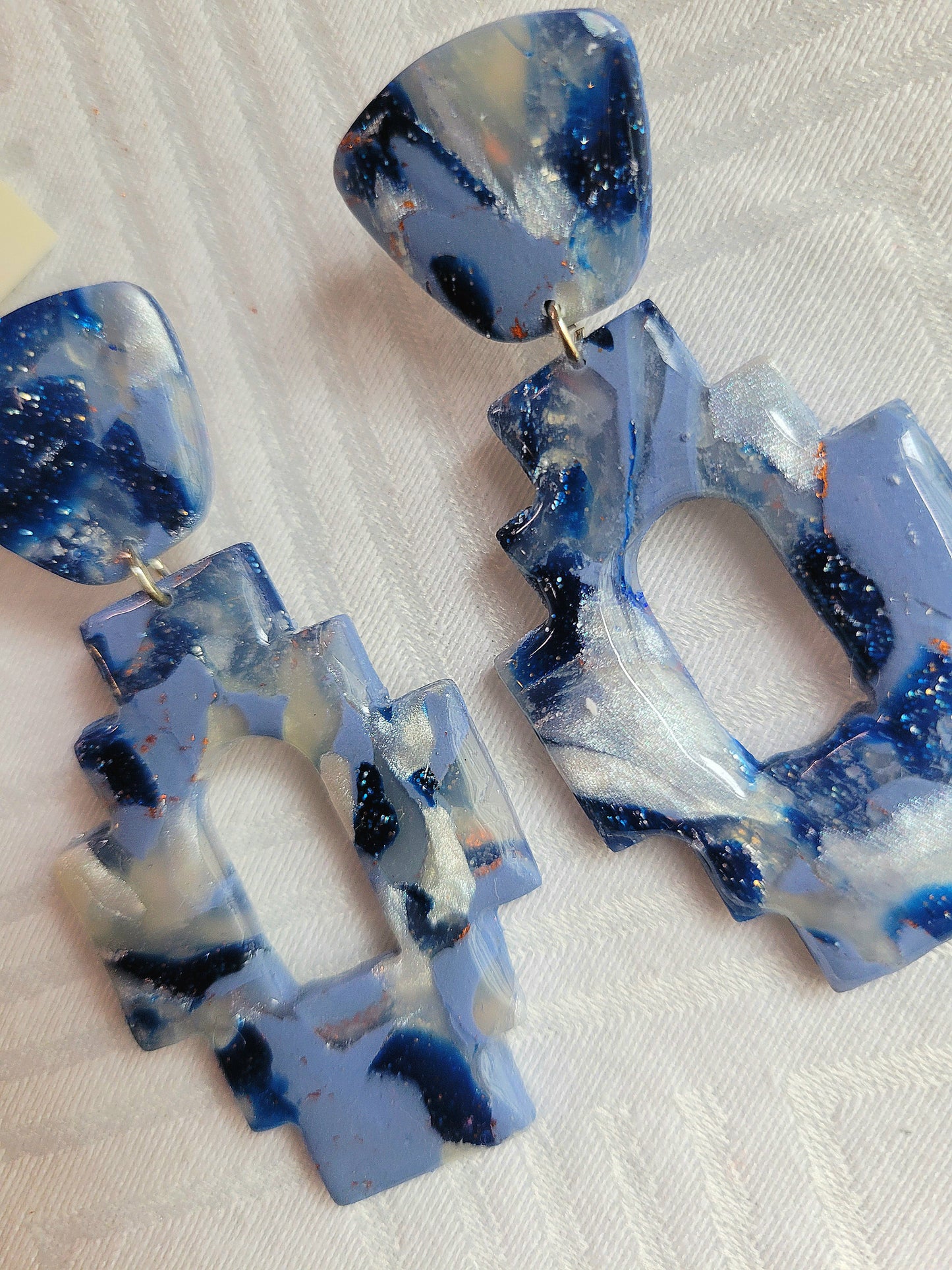 Blue Tetris Earrings