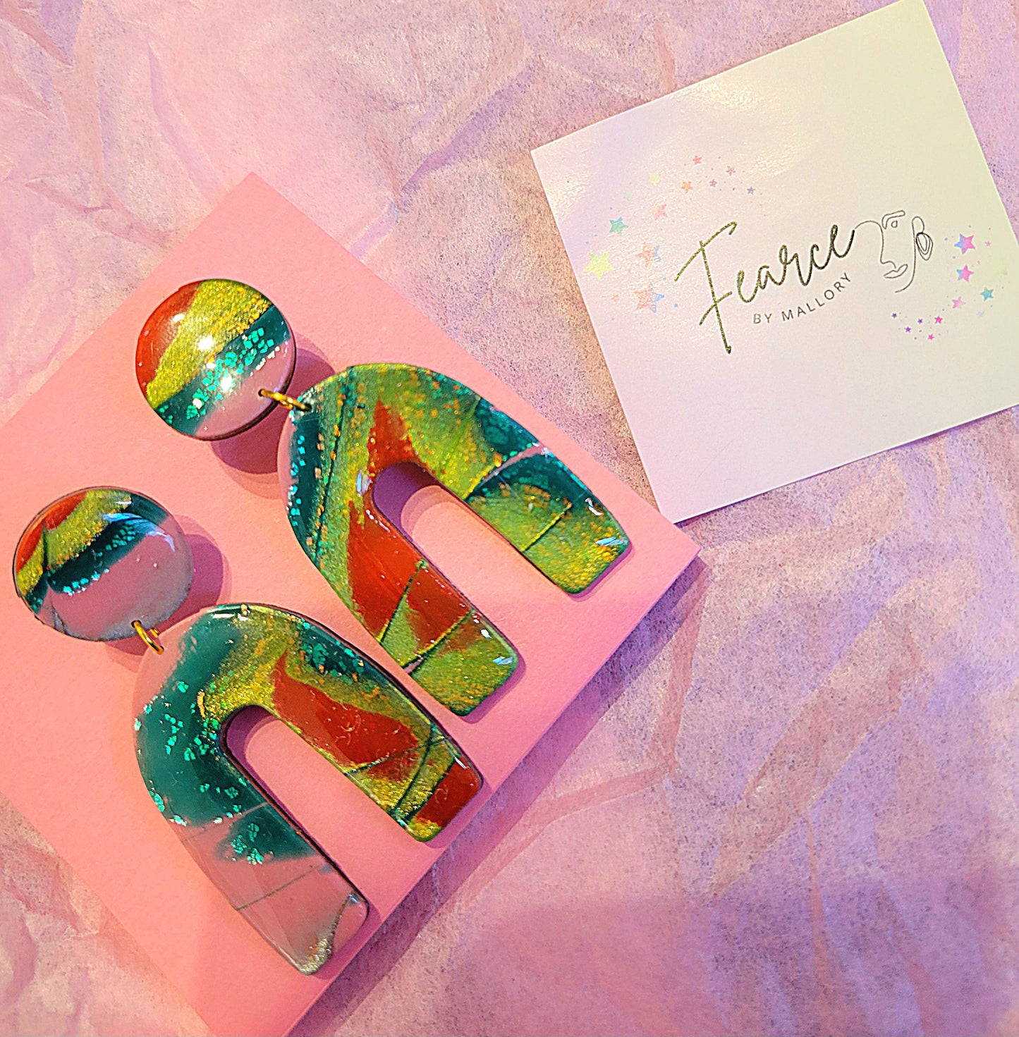 Metallic Green Earrings