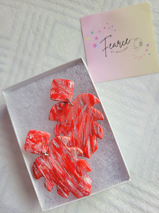 Red Leaf Earrings