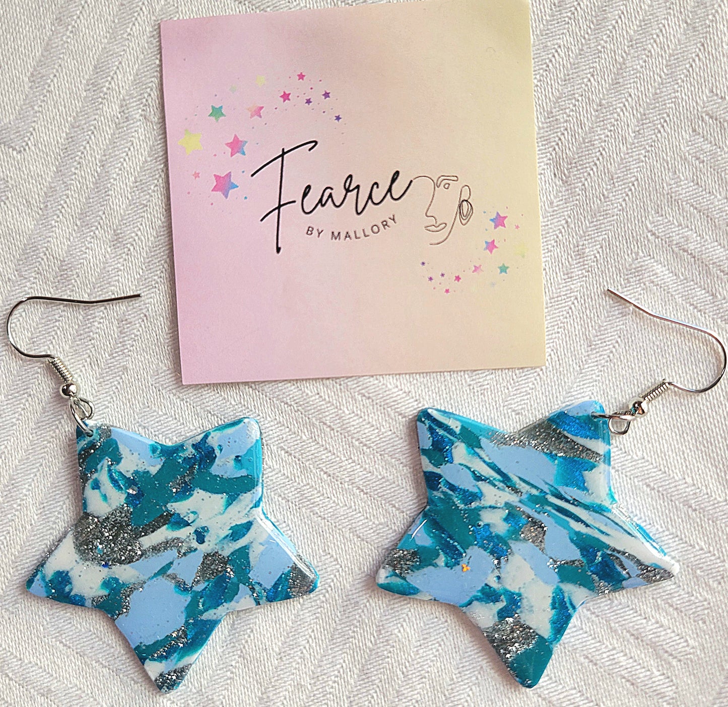 Teal Star Dangles