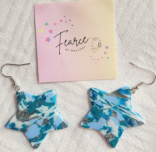 Teal Star Dangles