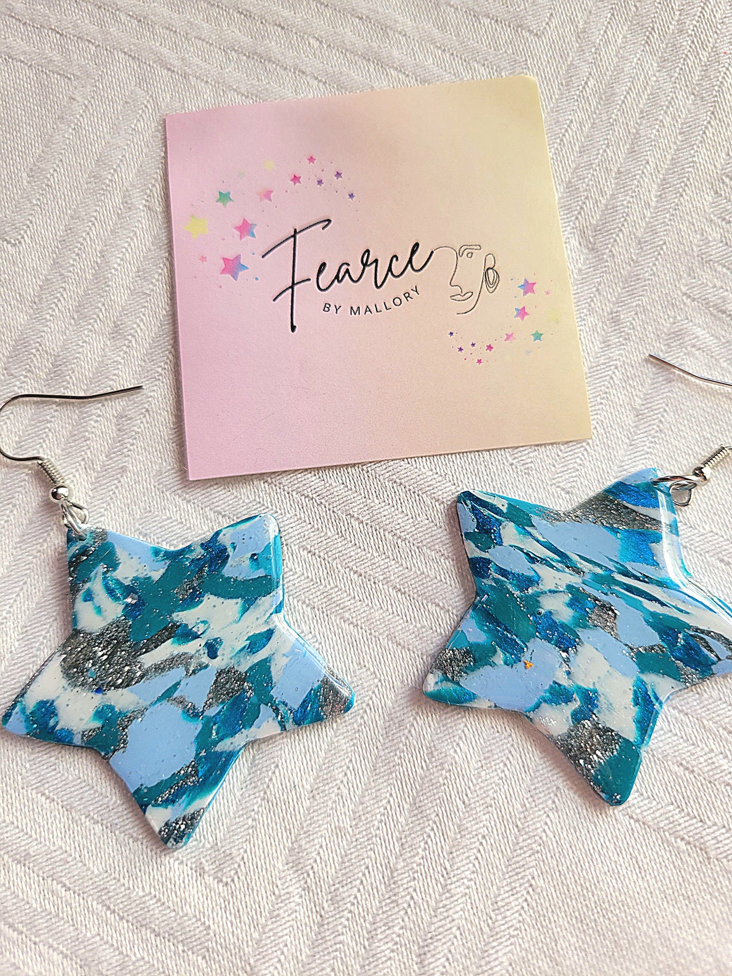 Teal Star Dangles