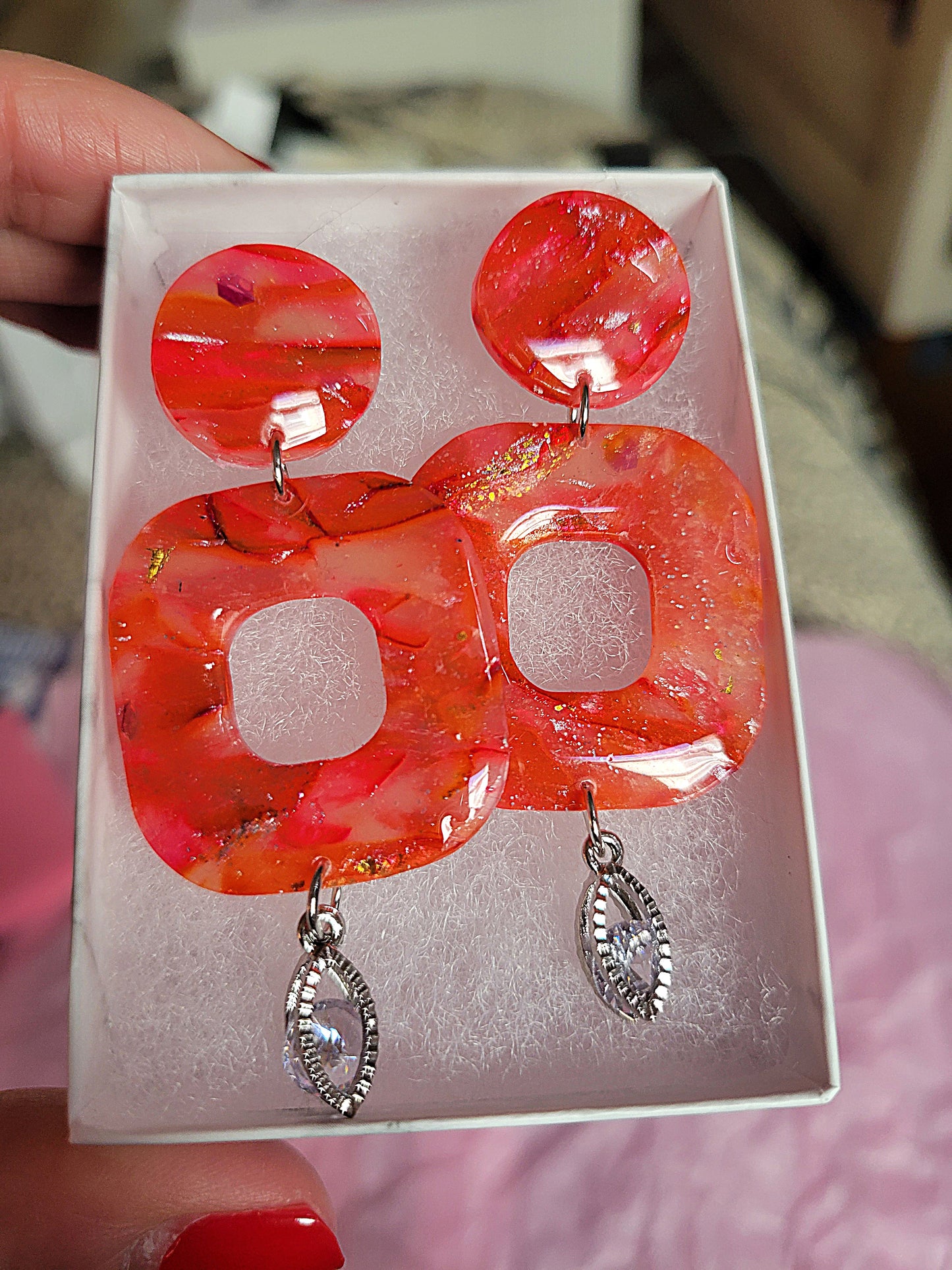 Sheer Pink Earrings