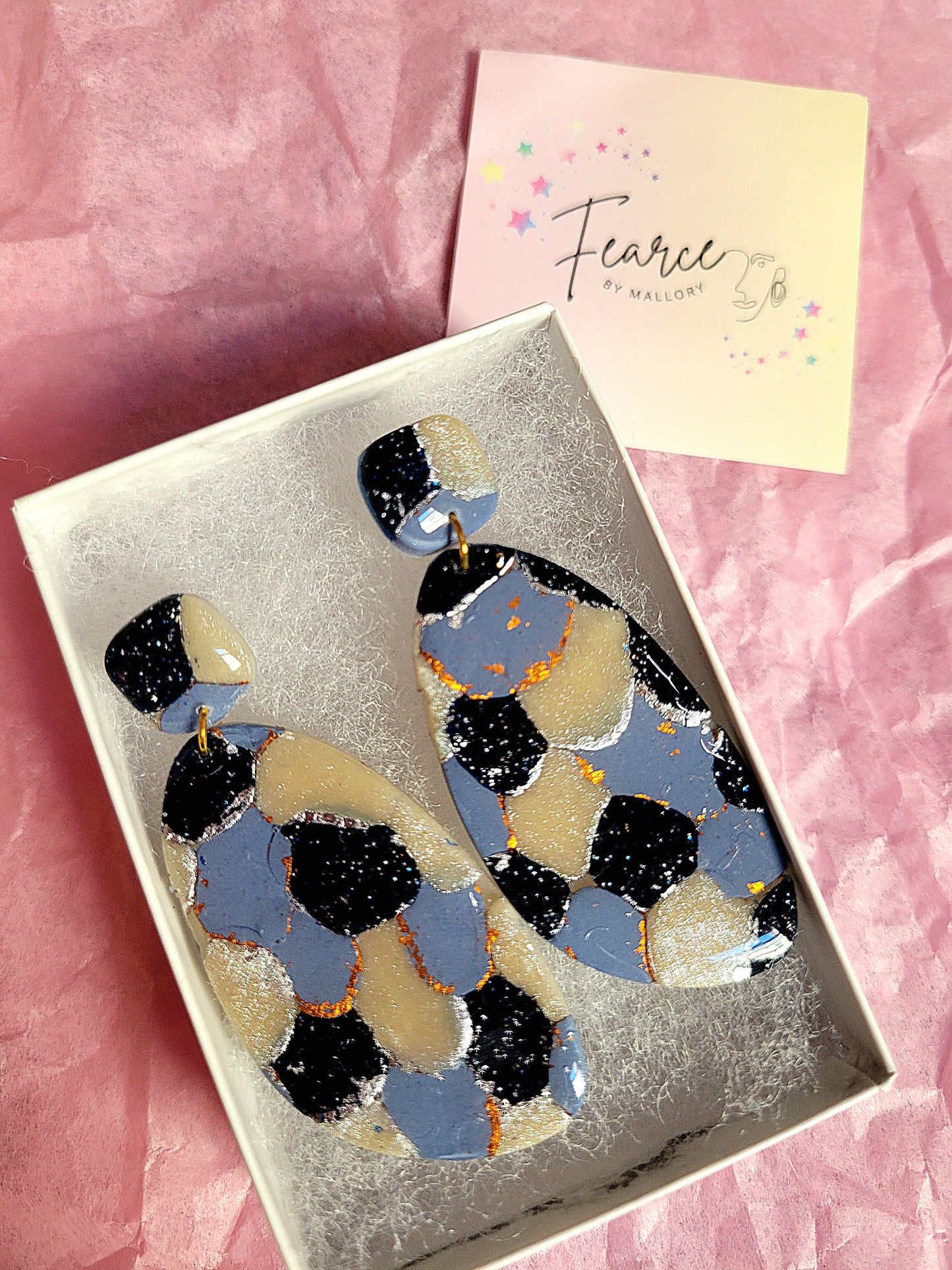 Blue Glam Earrings (Long)