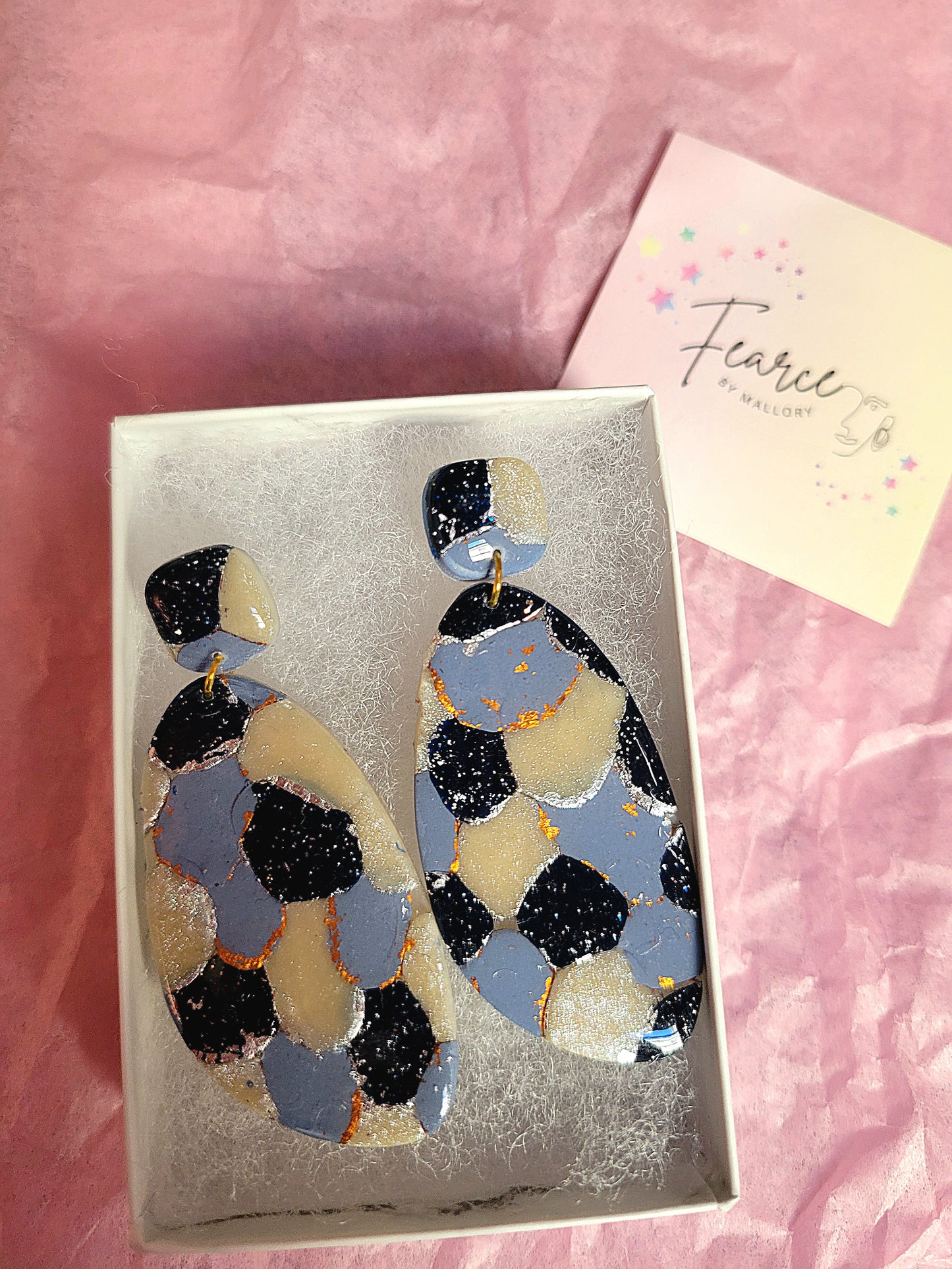 Blue Glam Earrings (Long)