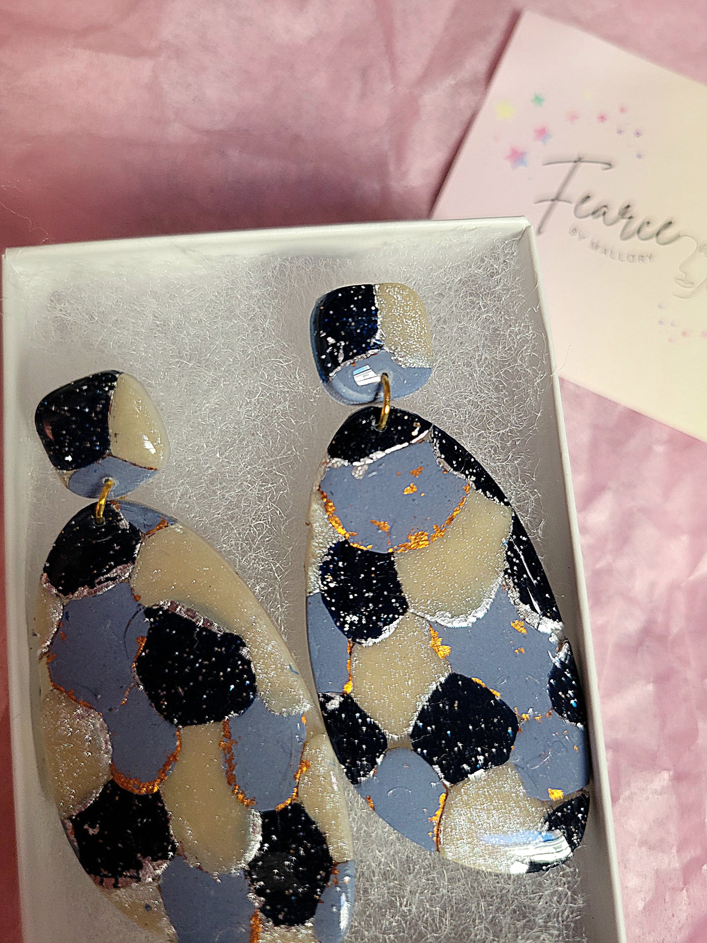 Blue Glam Earrings (Long)