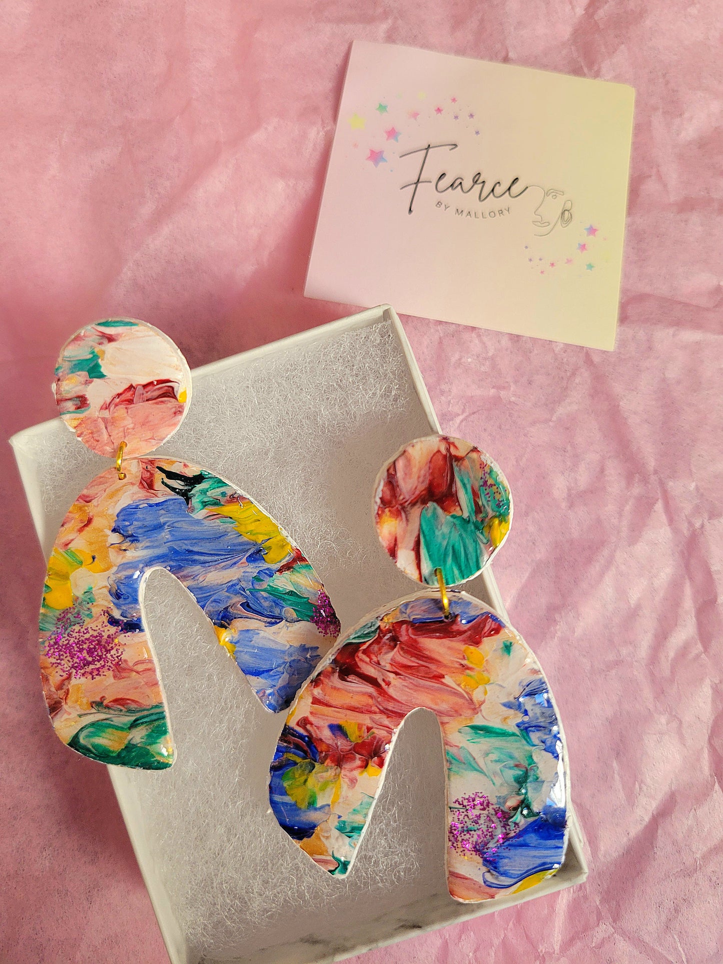 Handpainted Flower Earrings