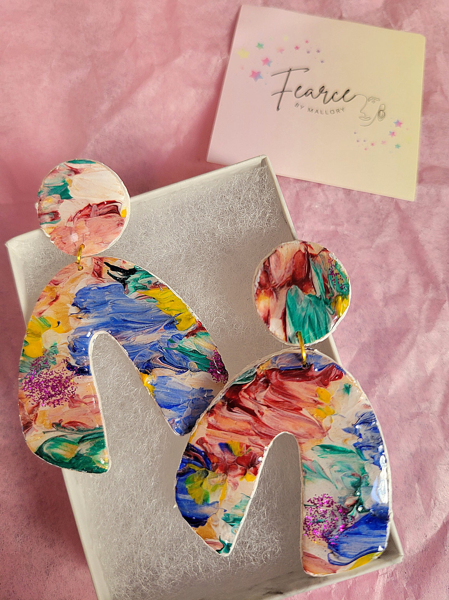 Handpainted Flower Earrings