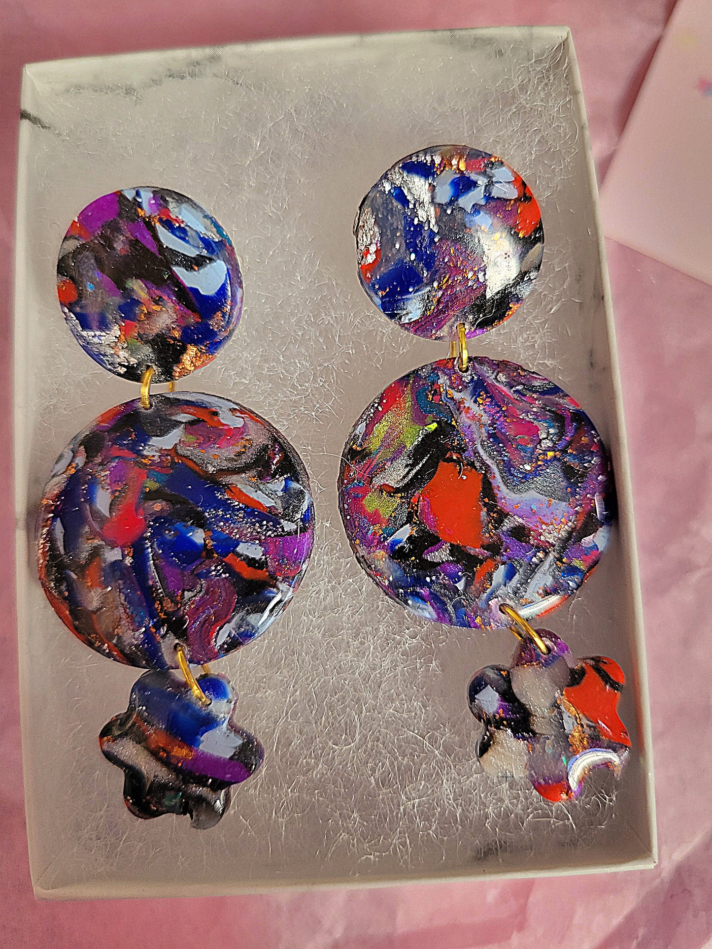 Multicolor Flower Dangles