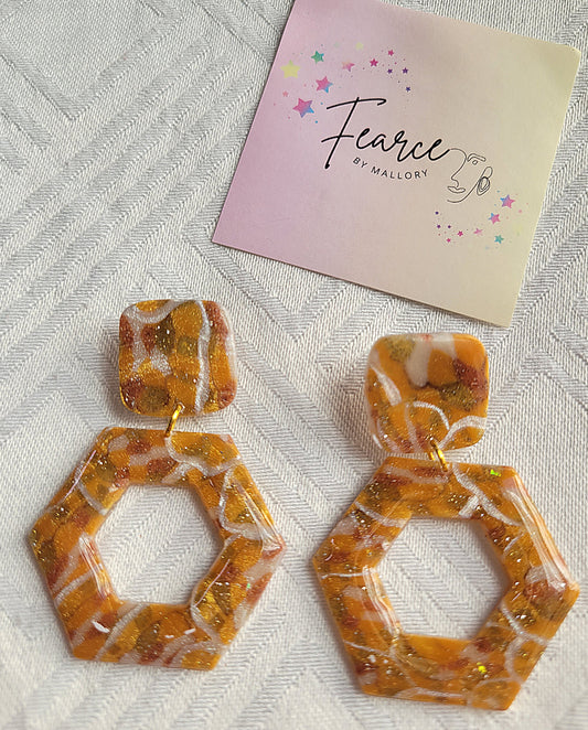 Honeycomb Hexagon Earrings