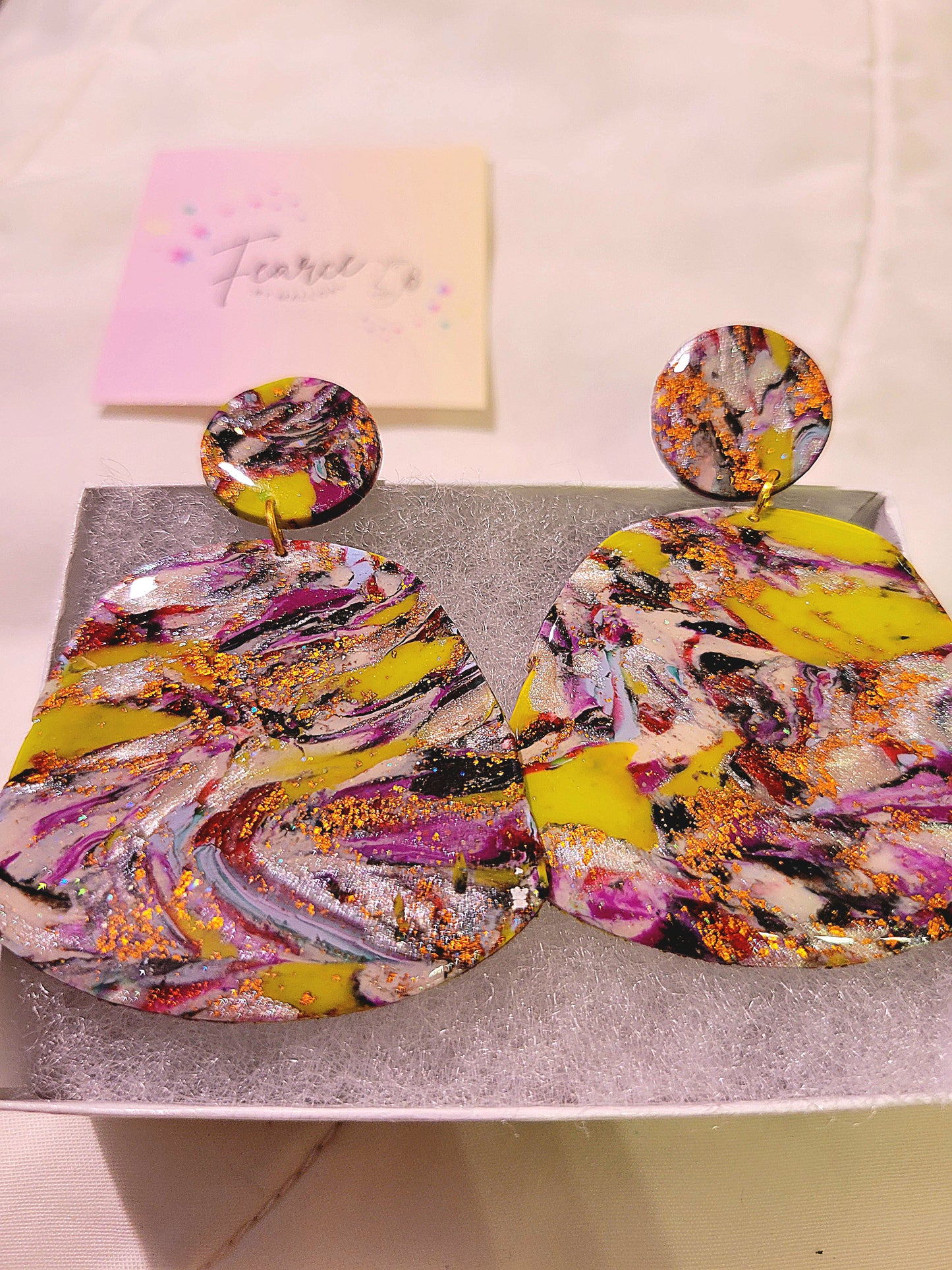 Pink Flame Earrings