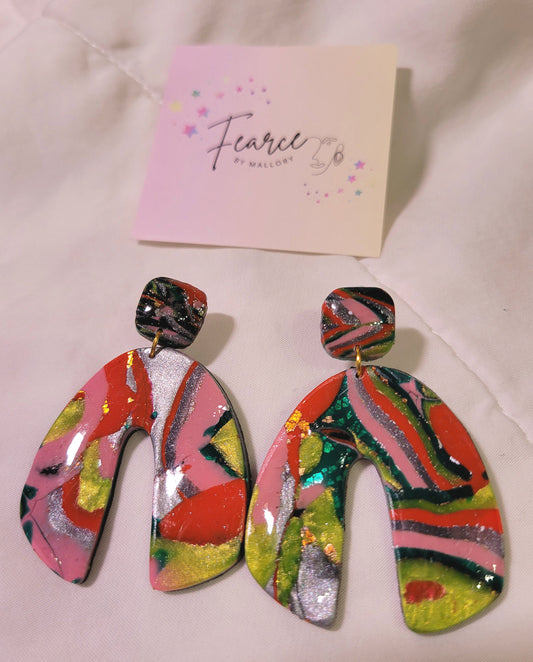 Artsy Metallic Glam Earrings