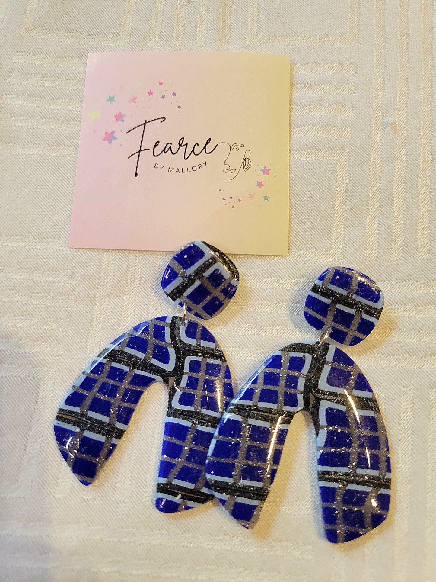 Blue Plaid Earrings