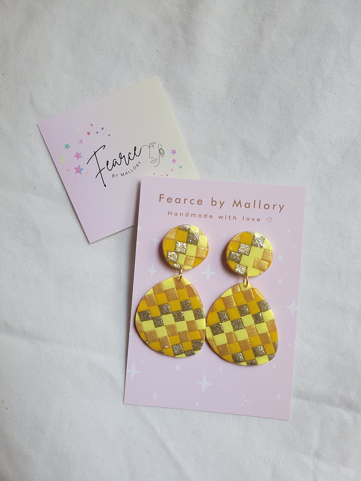 Checkered Yellow Dangles