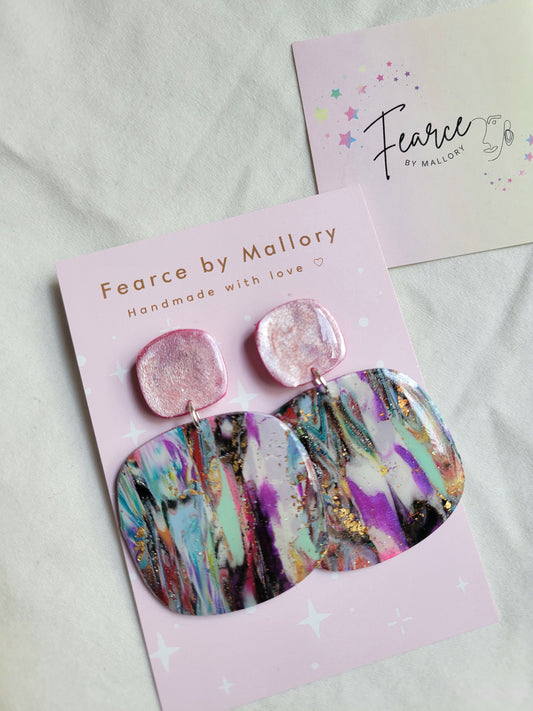 Stylish Pink Shimmer Squares