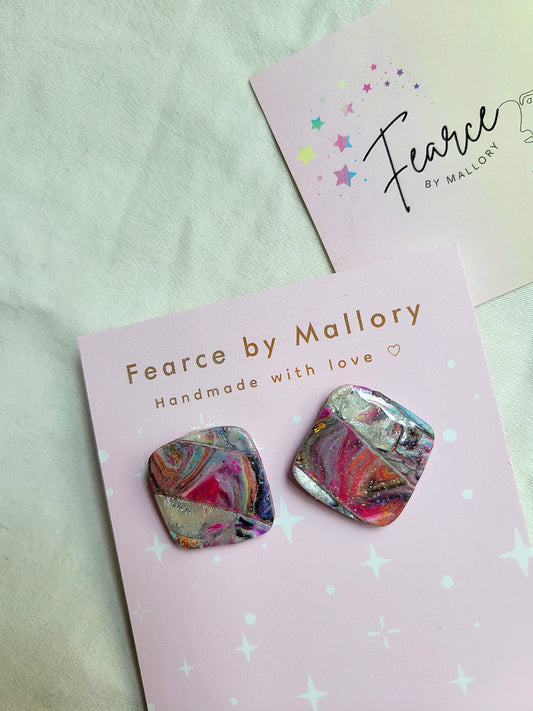 Stylish Pink Flame Earrings
