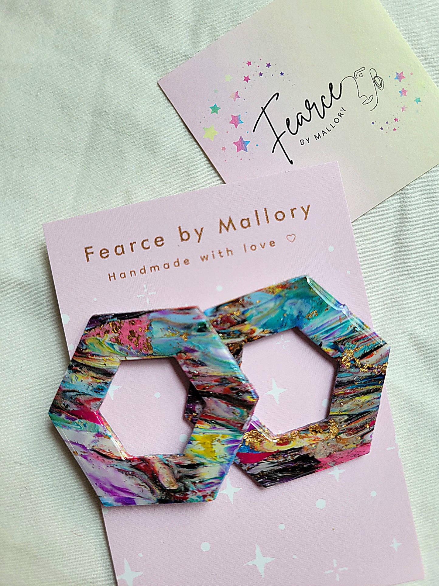 City Sunset Hexagon Earrings