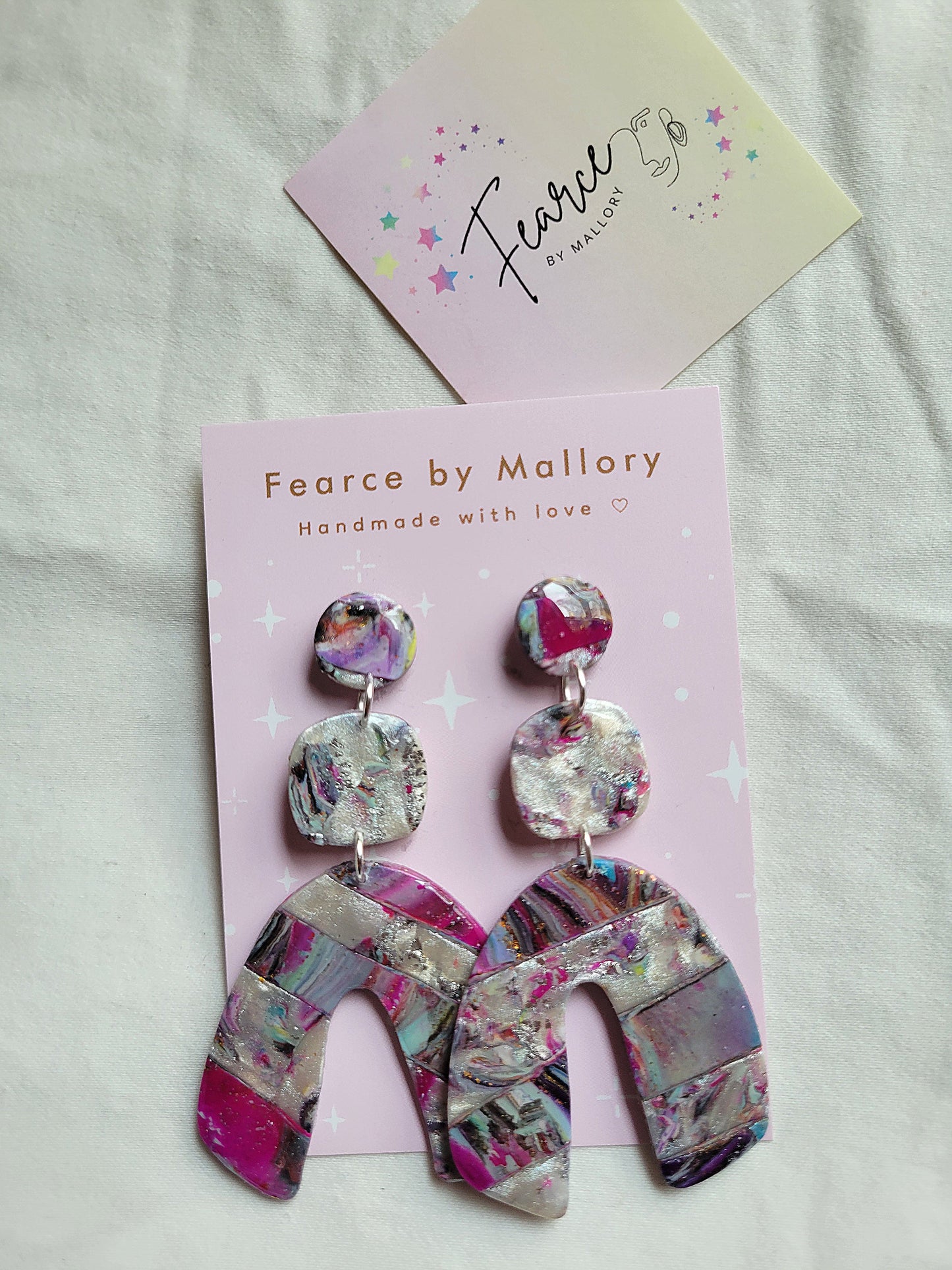 Pink Flame Long Dangles
