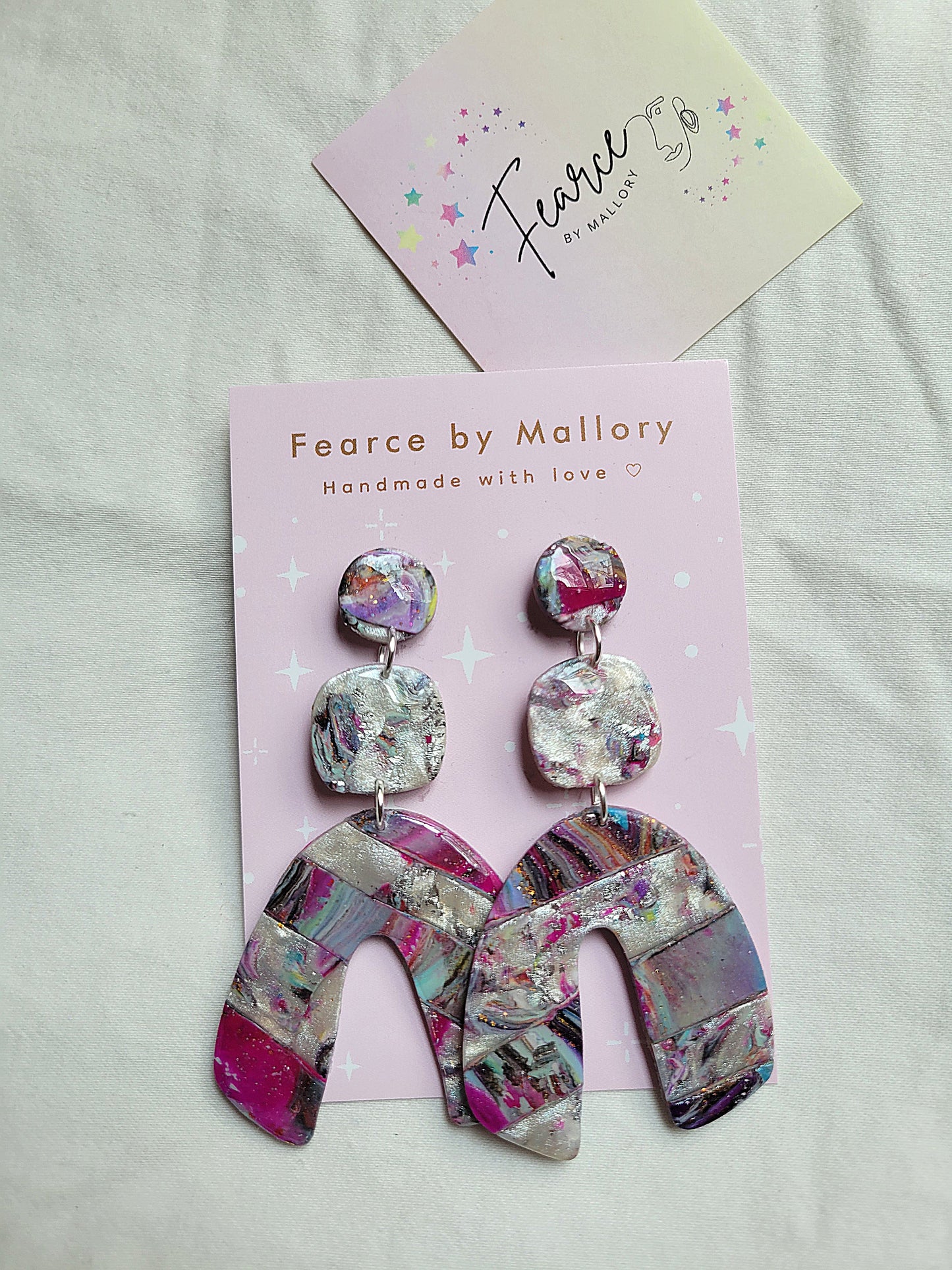 Pink Flame Long Dangles