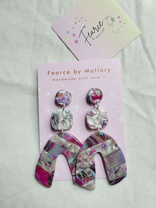 Pink Flame Long Dangles