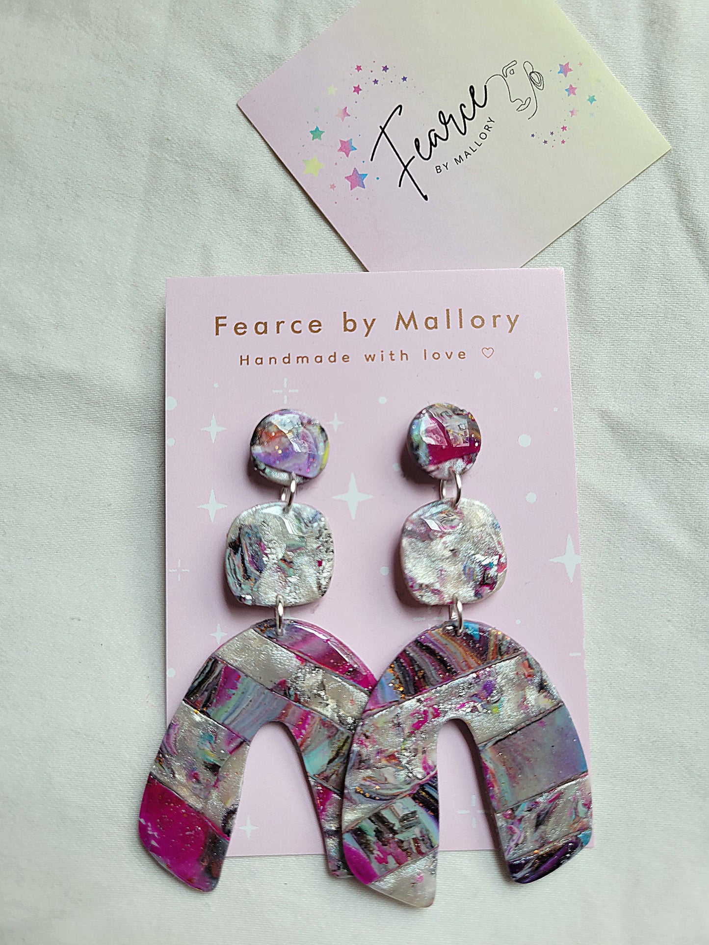 Pink Flame Long Dangles