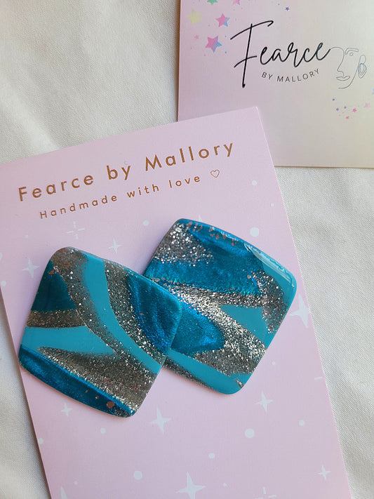 Metallic Blue Earrings