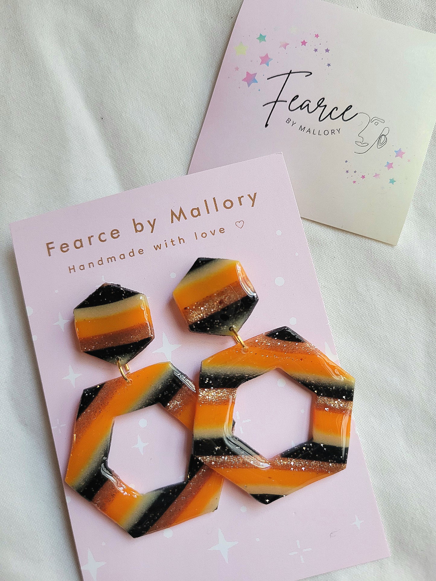 Glow-in-the-dark Hexagon Earrings
