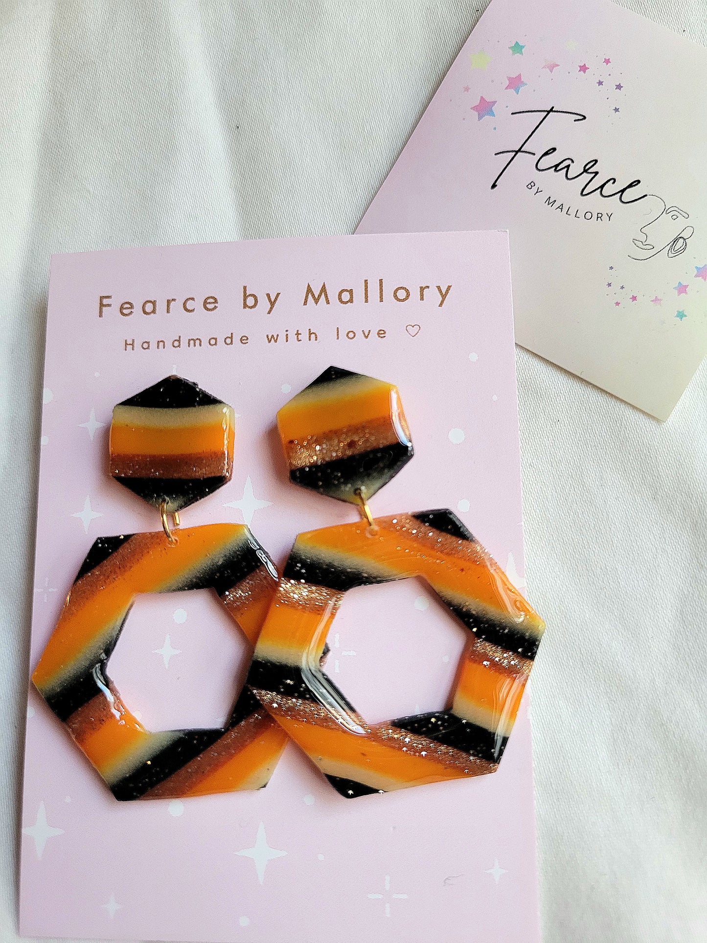 Glow-in-the-dark Hexagon Earrings
