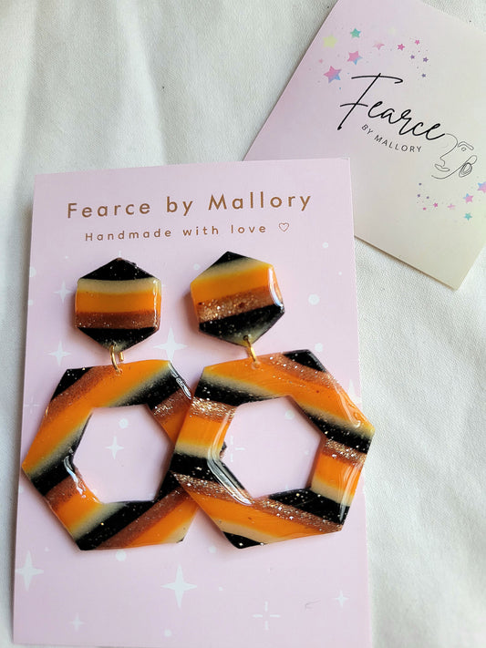 Glow-in-the-dark Hexagon Earrings
