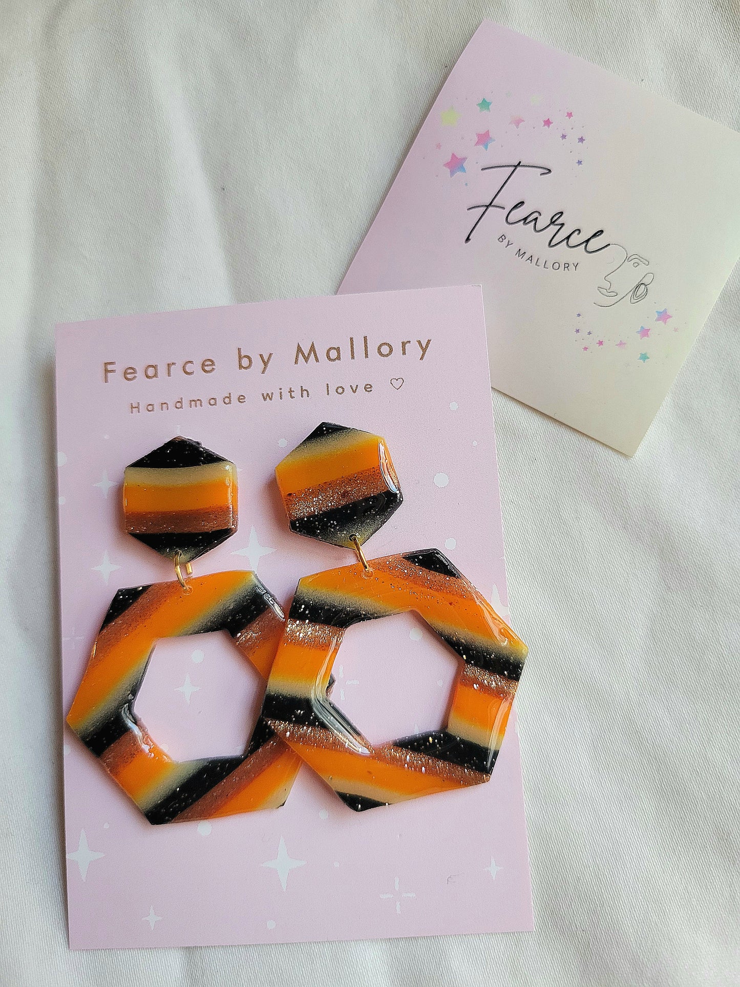 Glow-in-the-dark Hexagon Earrings