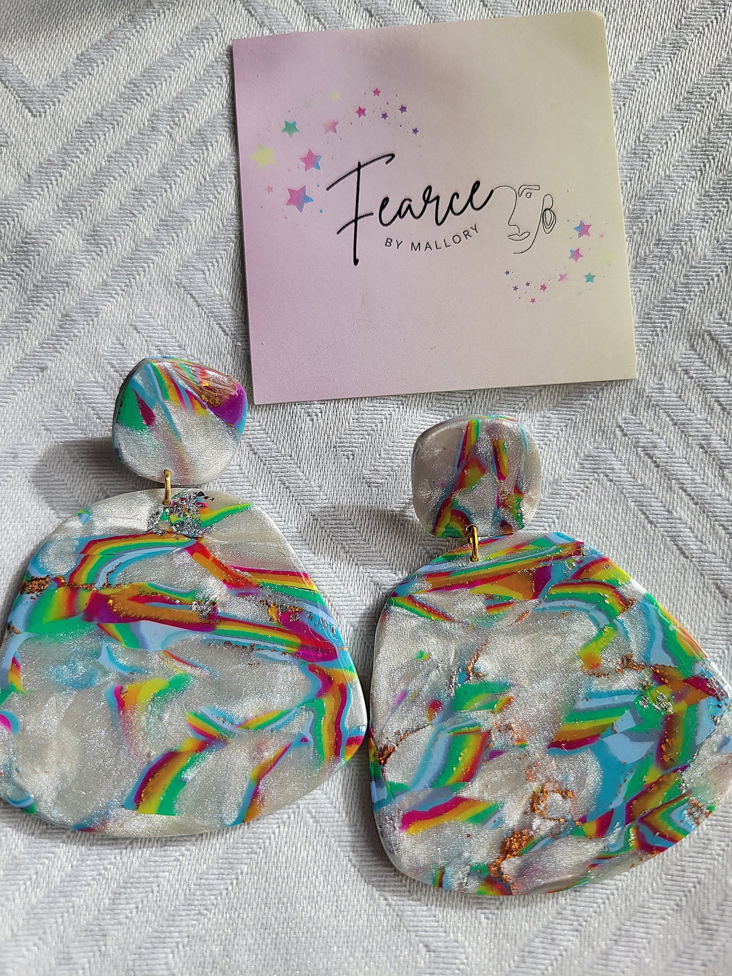 Rainbow Cloud Earrings (Large)