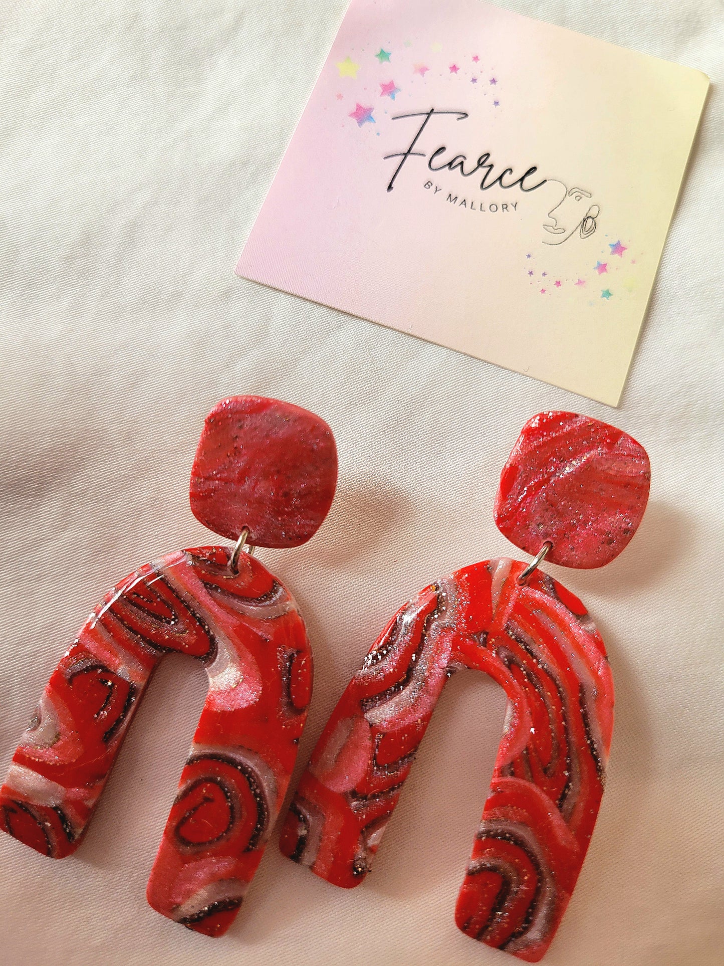Red Swirl Earrings