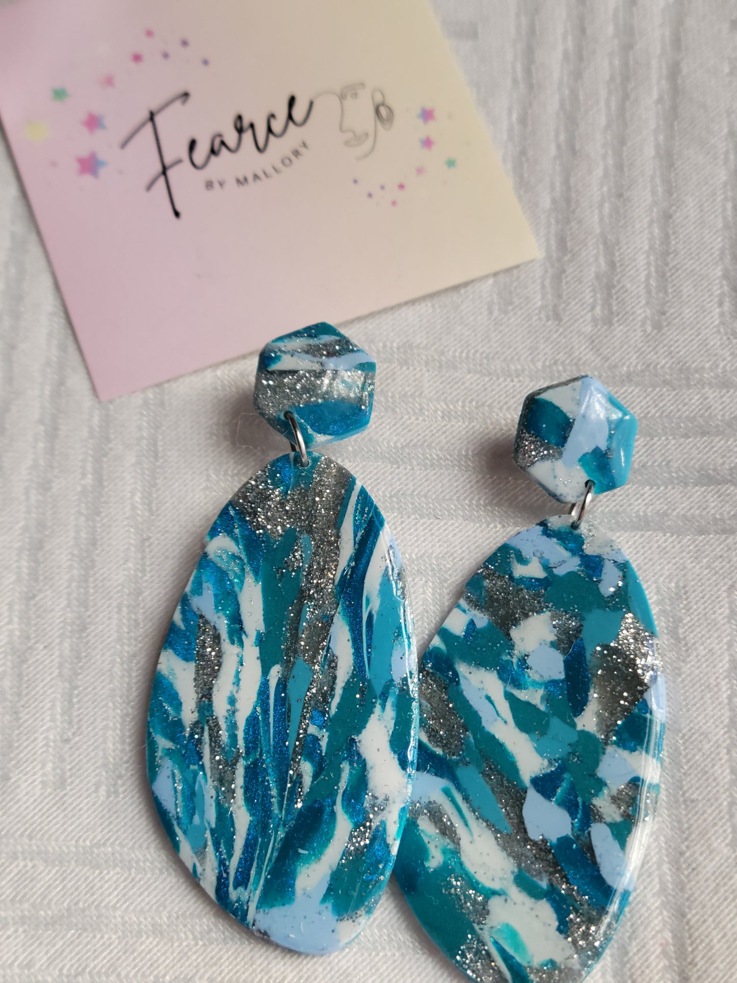 Teal Hanging Earrings