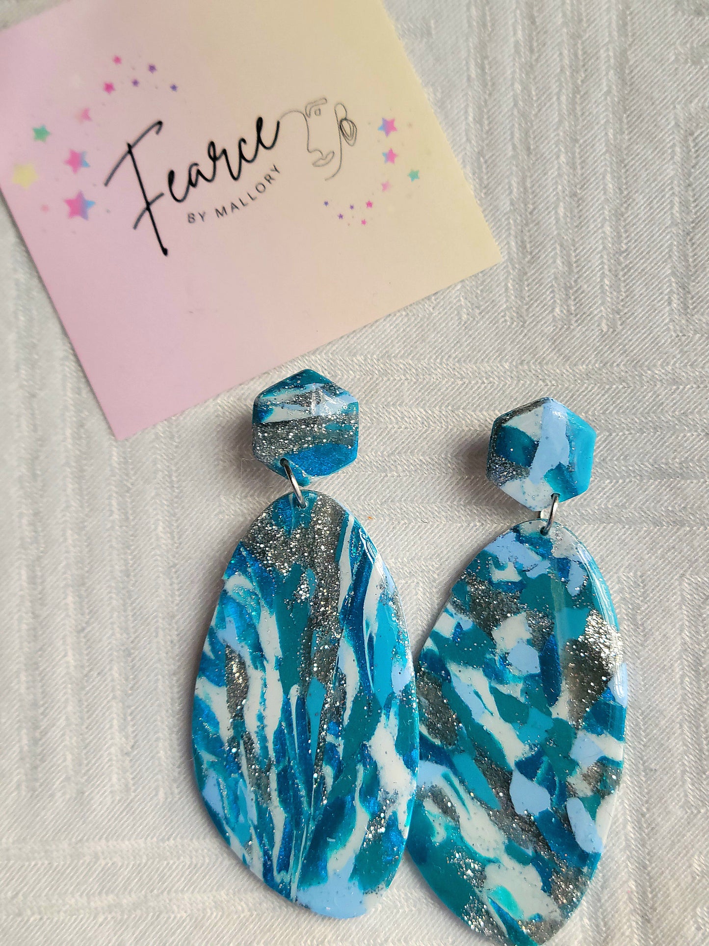 Teal Hanging Earrings