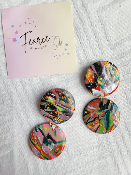 Multicolor Circle Earrings