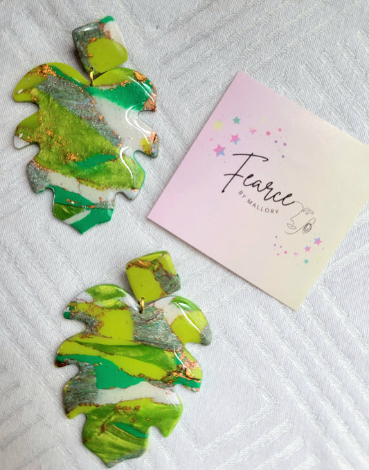 Green Leaf Earrings