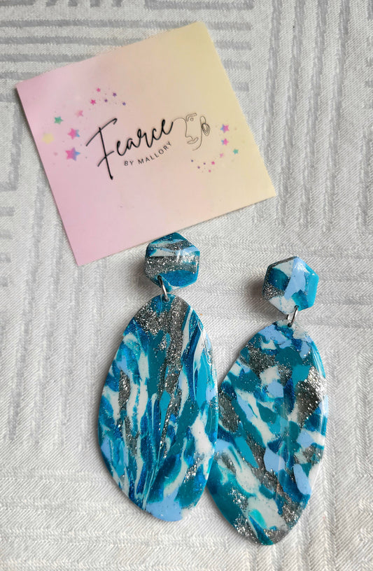 Teal Hanging Earrings