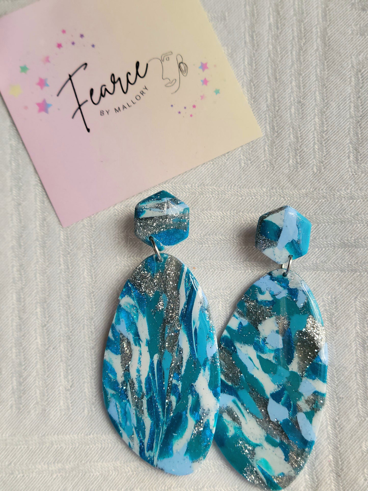 Teal Hanging Earrings